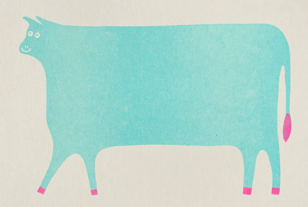 Riso Greetings Card - Cow