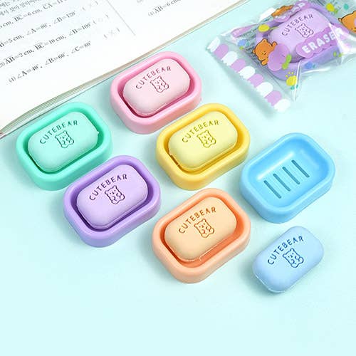 CUTE BEAR Soap Eraser - School writing  Desk Essencials