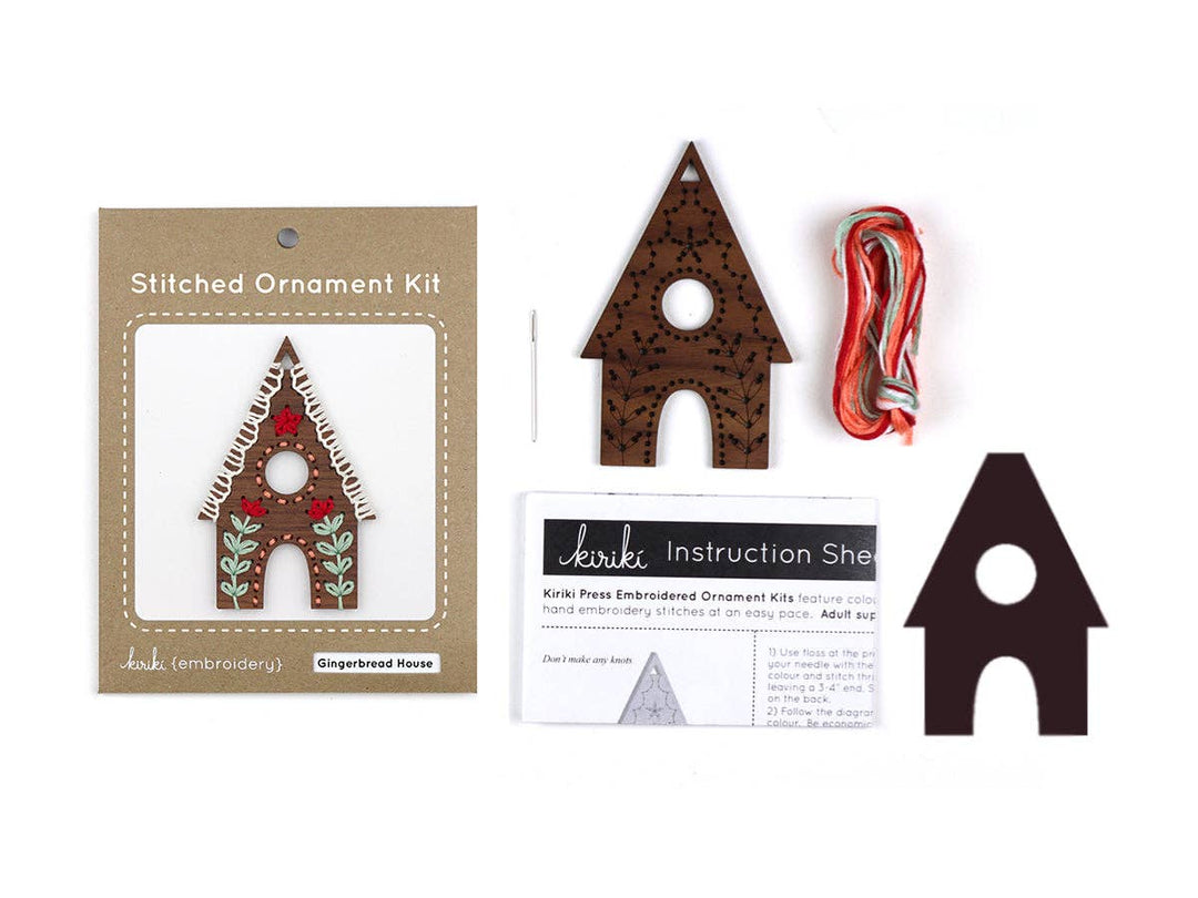 Gingerbread House - DIY Stitched Ornament Kit