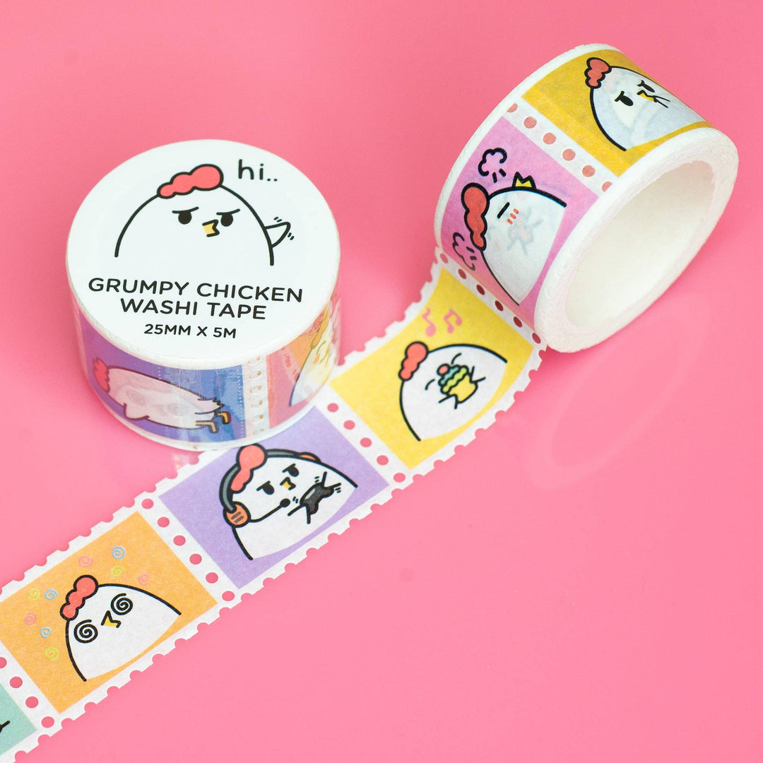 Grumpy Chicken Stamp Washi Tape