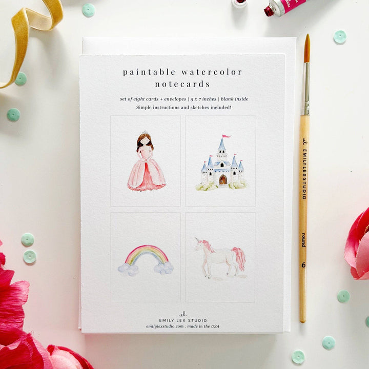 Fairytale Paintable Watercolor Notecards