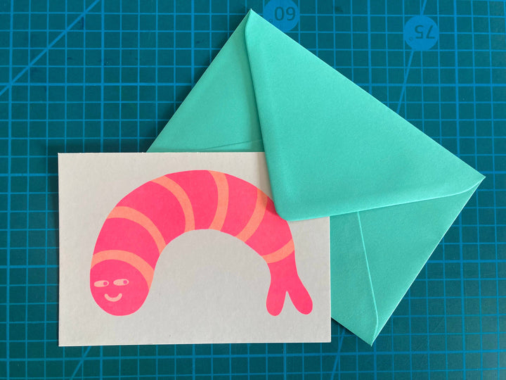 Riso Greetings Card - Prawn