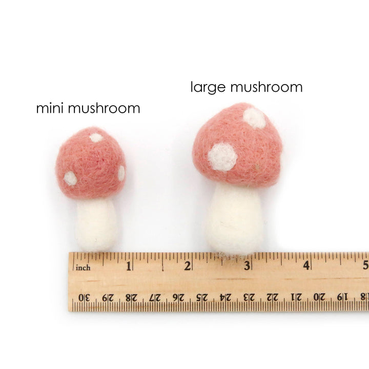 Mini Felt Mushrooms