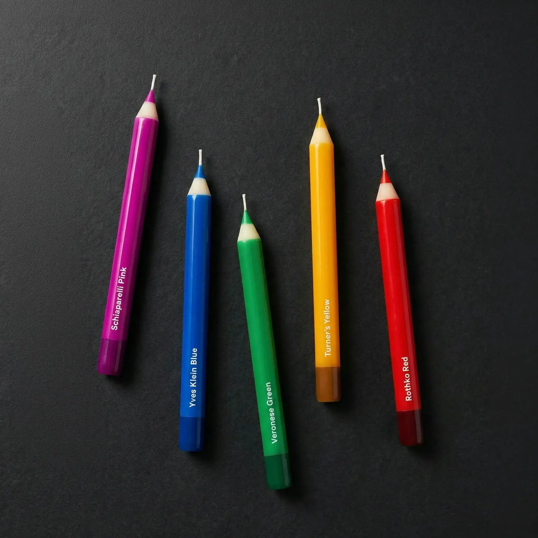 Pencil Taper Candles – Multicolor (5 pack)