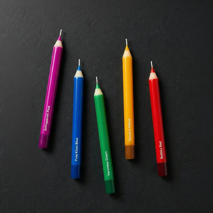 Pencil Taper Candles – Multicolor (5 pack)