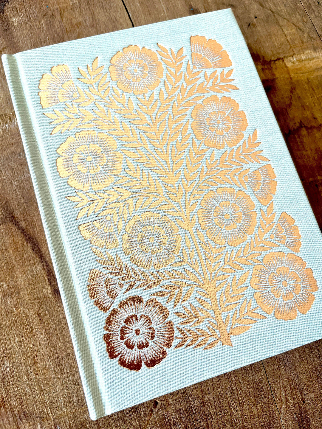 Foil Stamped Linen Journal: Muted Sage
