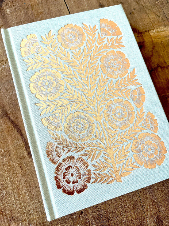 Foil Stamped Linen Journal: Muted Sage