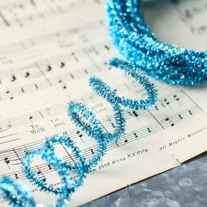 10 Yards Tinsel Skinny Wired Cord Garland - Select Color