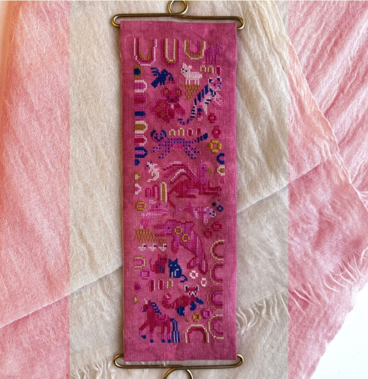 Pink Menagerie Cross Stitch Pattern