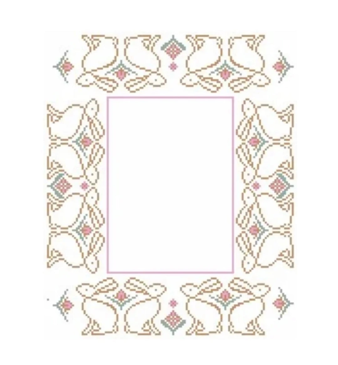 Bunny Frame Brown Needlepoint Canvas