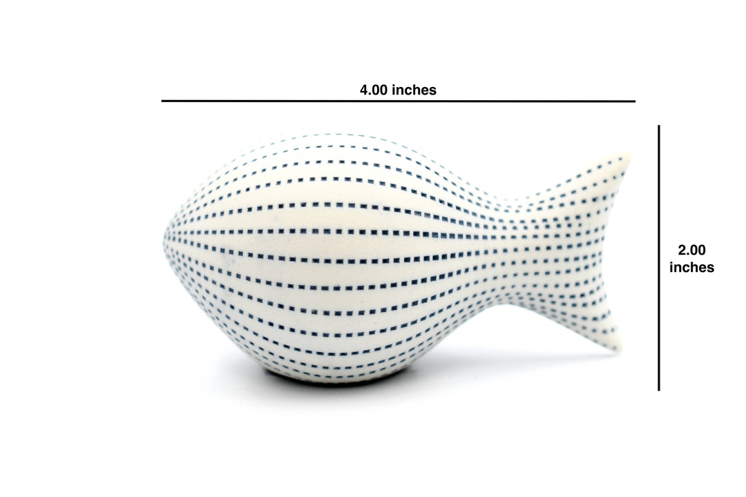 Handcrafted Mini Fish Blue Dotted Stripe