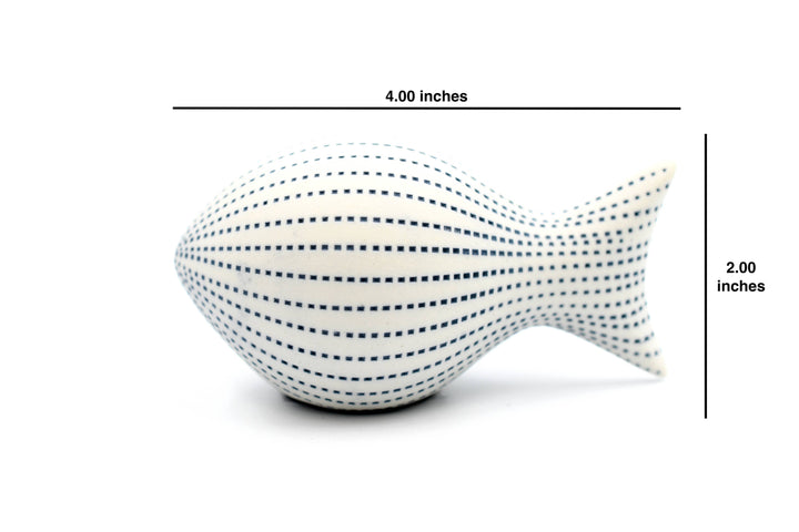 Handcrafted Mini Fish Blue Dotted Stripe