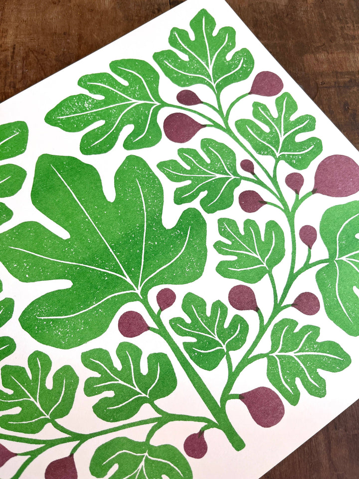Garden Series: Fig Risograph Print