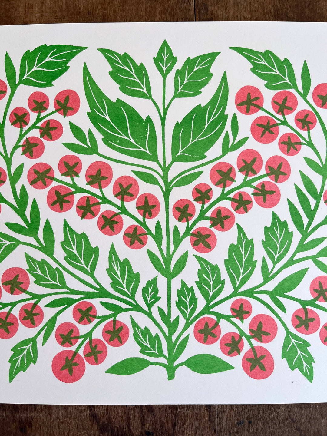 Garden Series: Cherry Tomato Risograph Print