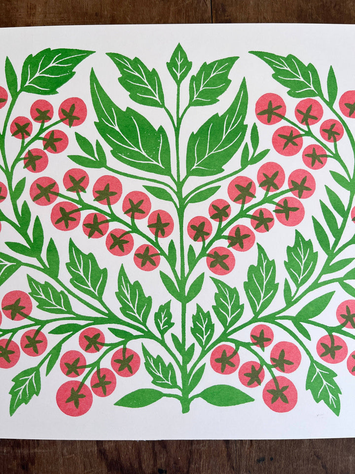 Garden Series: Cherry Tomato Risograph Print