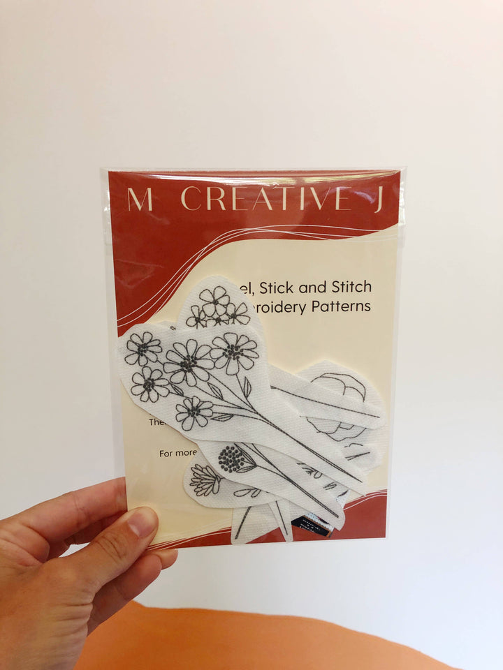 Wildflower Stems Embroidery - Peel Stick &amp; Stitch Patterns