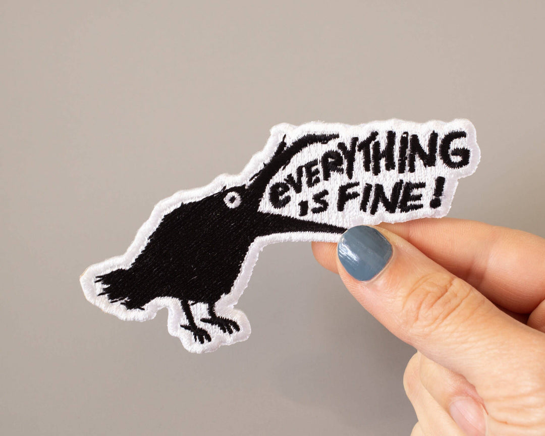 Everything Is Fine Raven Iron-On Patch