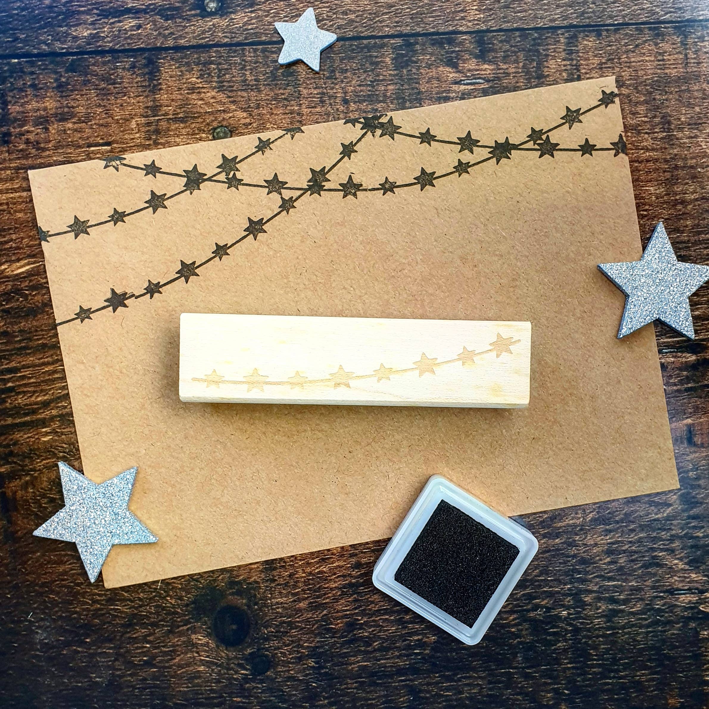 Christmas String of Stars Rubber Stamp – The Wild Hare Haberdashery