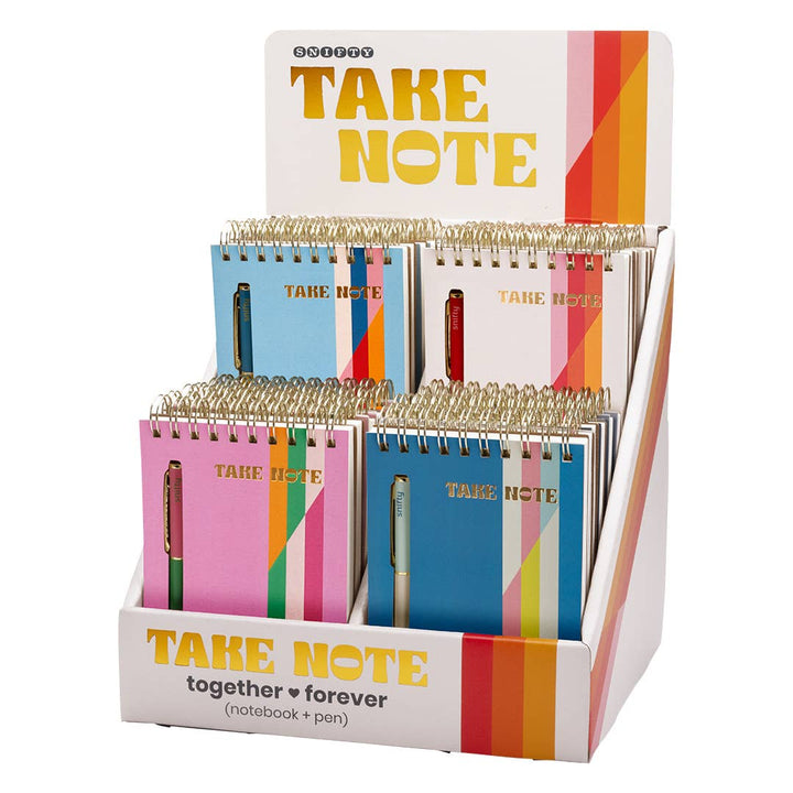 TAKE NOTE NOTEBOOK + PEN SET - DISPLAY OF 24