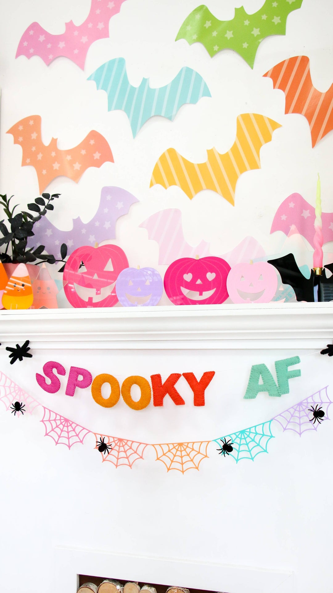 Spider and webs acrylic garland
