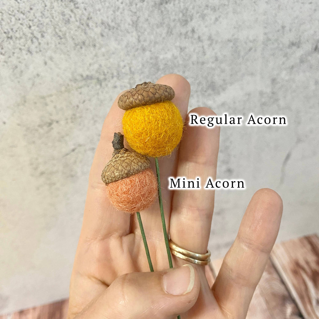 Wool Felt Acorn Flowers