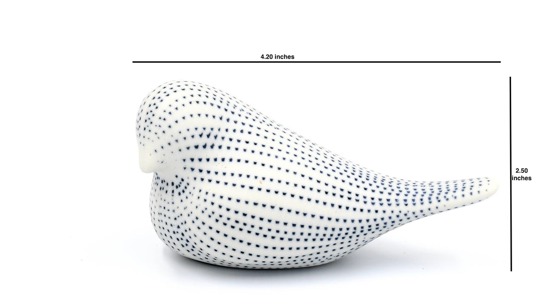 Handcrafted Mini Bird Blue Dotted Stripe