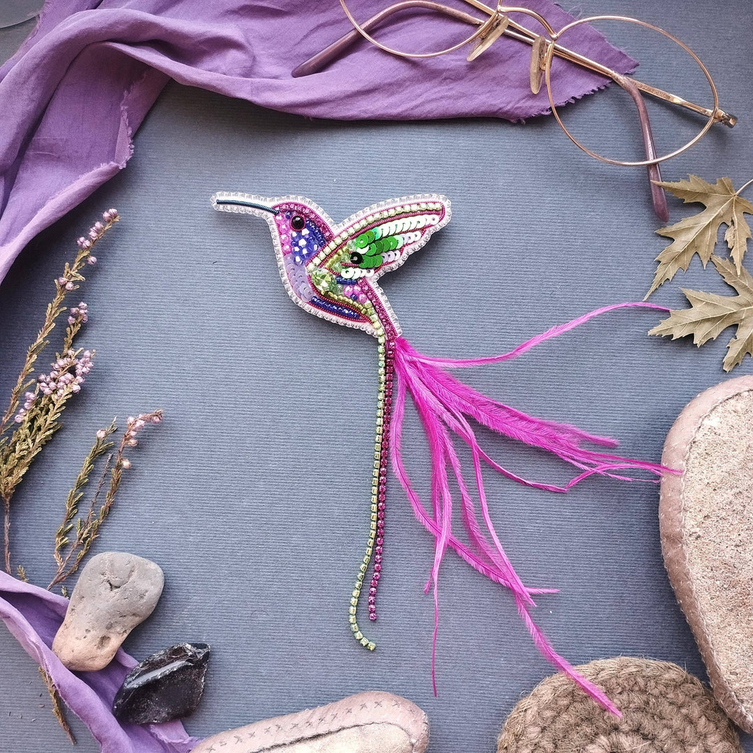 Set of 3 Fantasy Bird Beaded Brooch Embroidery Kits