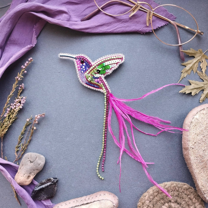 Set of 3 Fantasy Bird Beaded Brooch Embroidery Kits