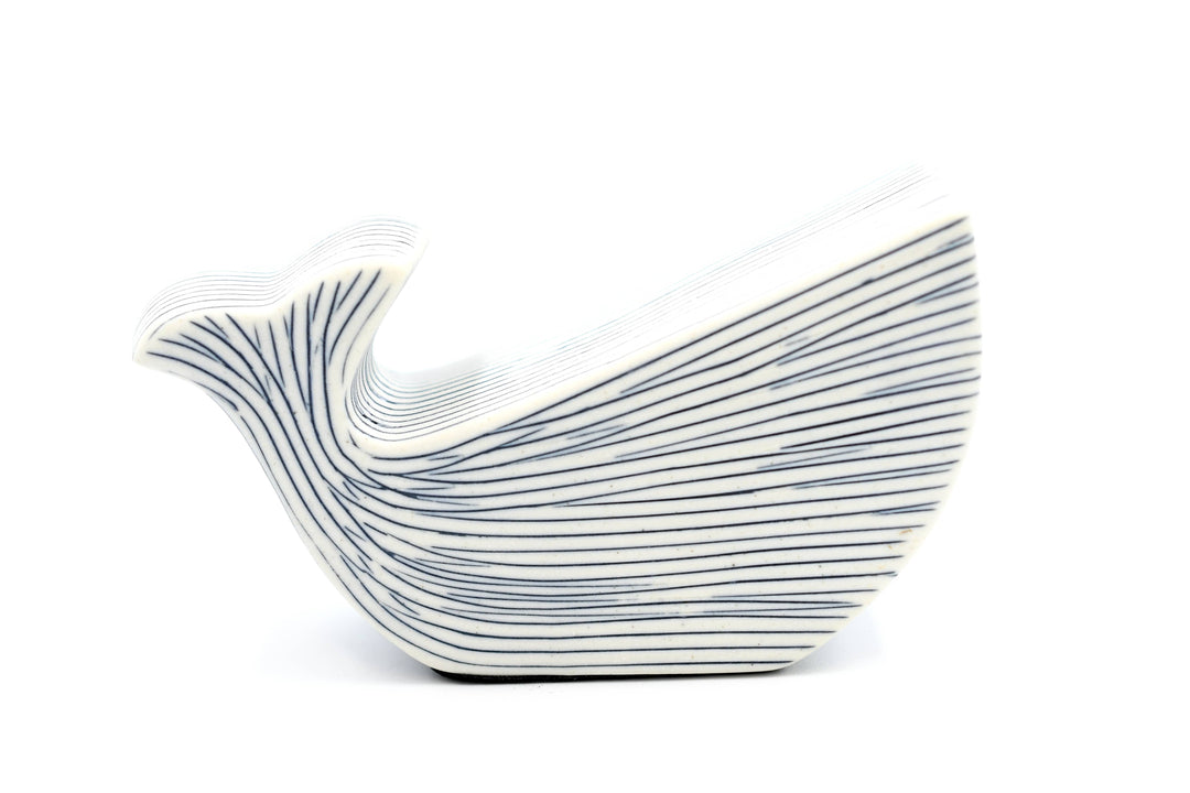 Handcrafted Mini Whale Blue Stripe
