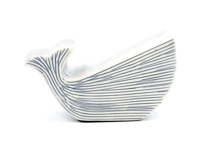 Handcrafted Mini Whale Blue Stripe