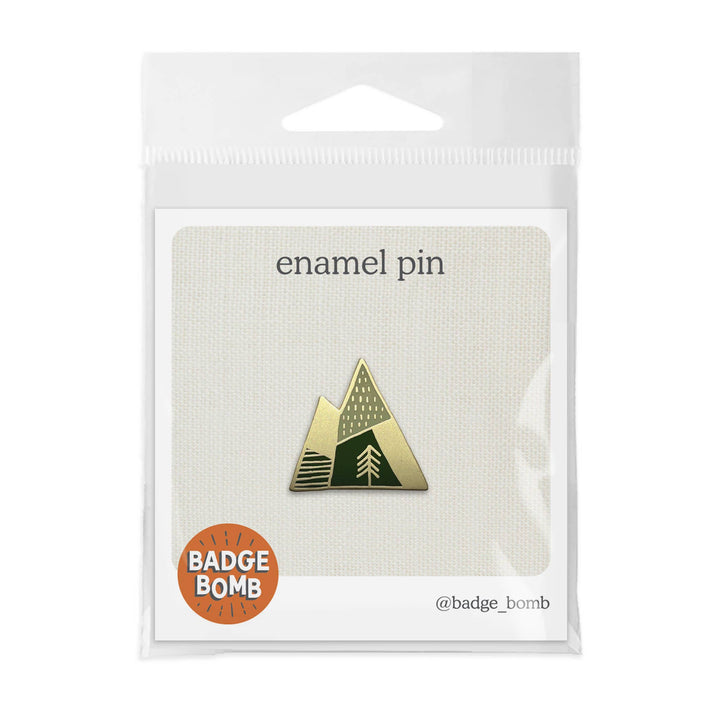 Geometric Mountain Green Enamel Pin