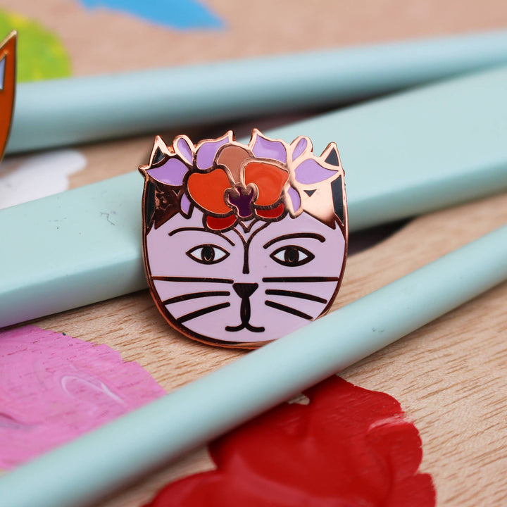 Georgia O'Kitty Cat Artist Pin