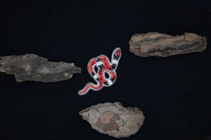 Coral Snake Bead Embroidery Kit: DIY Seed Bead Brooch