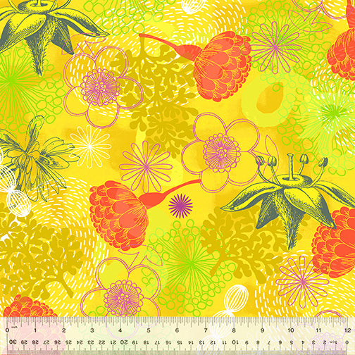 Botanical Bright Sun by the 1/4 Yard