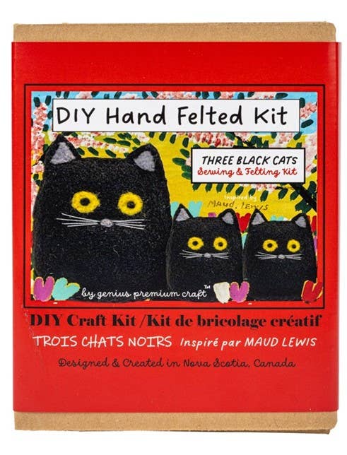 Needle Felted Black Cats Kit