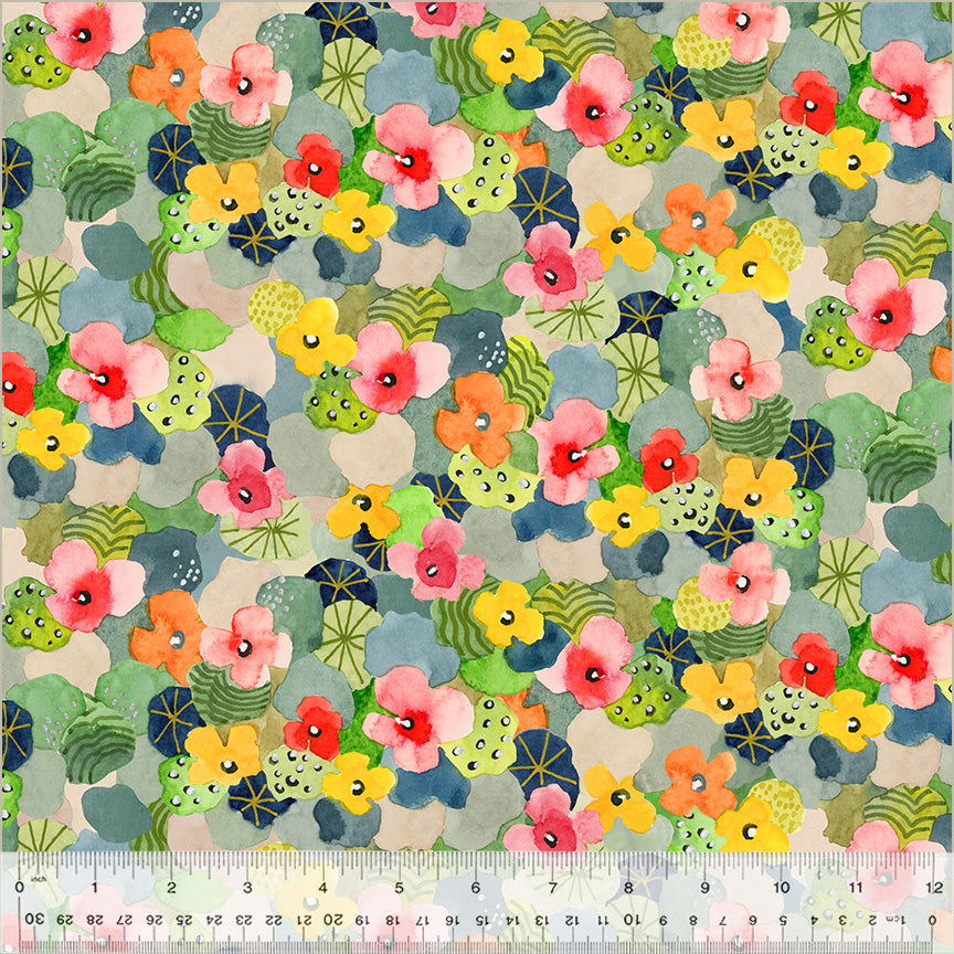 Flowering Hedge by the 1/4 Yard - Multi