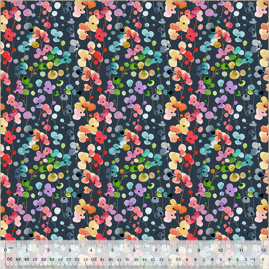 Petite Blooms by the 1/4 Yard - Navy