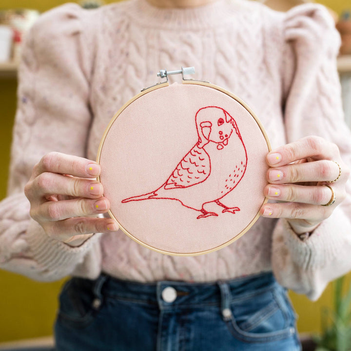 Budgerigar Embroidery Hoop Kit