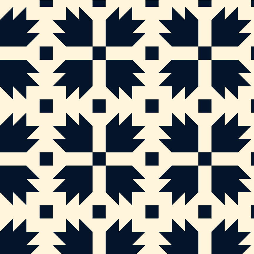 Perfect Points II by the 1/4 Yard - Navy Bear Paw