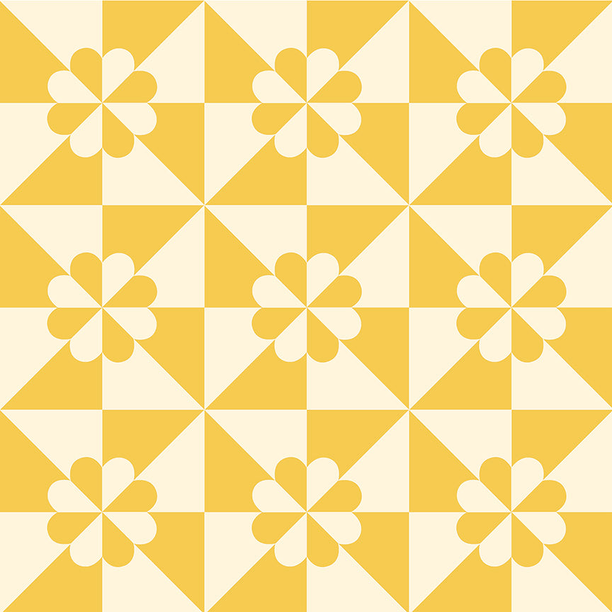 Perfect Points II by the 1/4 Yard - Yellow Hearts and Gizzards