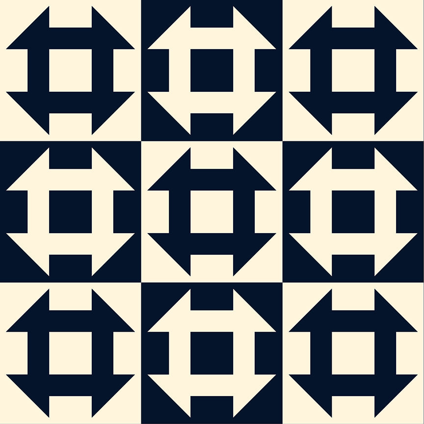 Perfect Points II by the 1/4 Yard - Navy Churn Dash