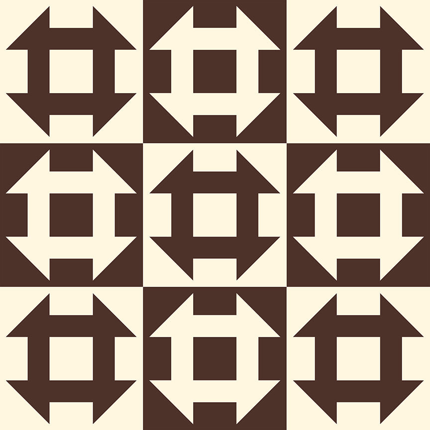 Perfect Points II by the 1/4 Yard - Chocolate Churn Dash