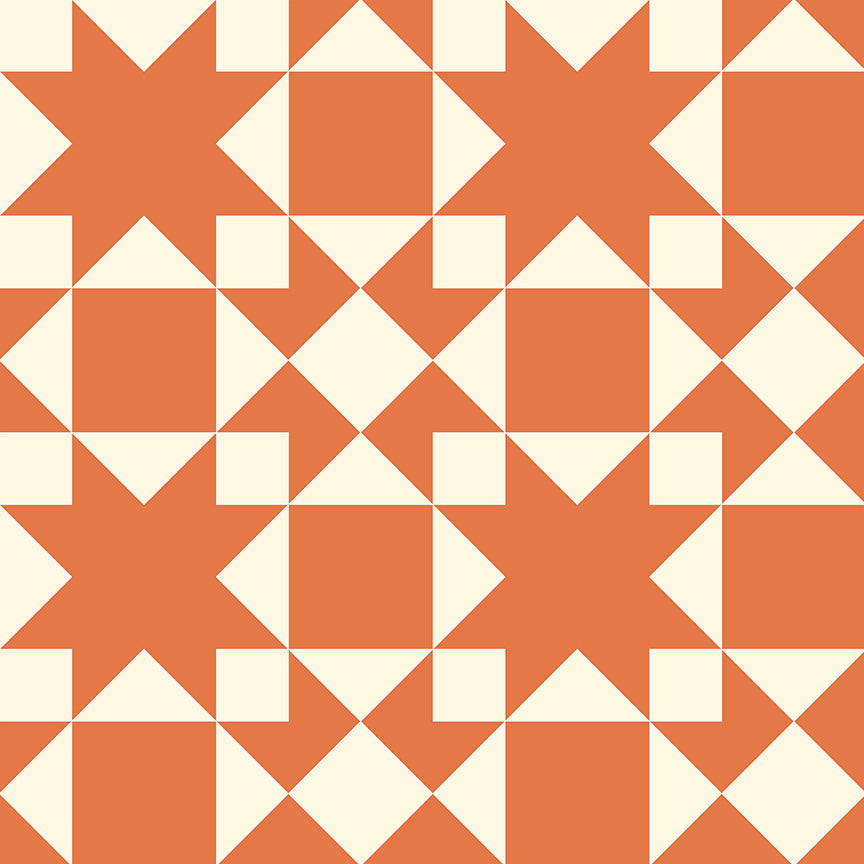 Perfect Points II by the 1/4 Yard - Orange Sawtooth