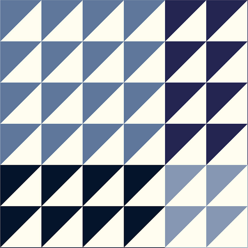 Perfect Points II by the 1/4 Yard - Blue Half Square Triangles