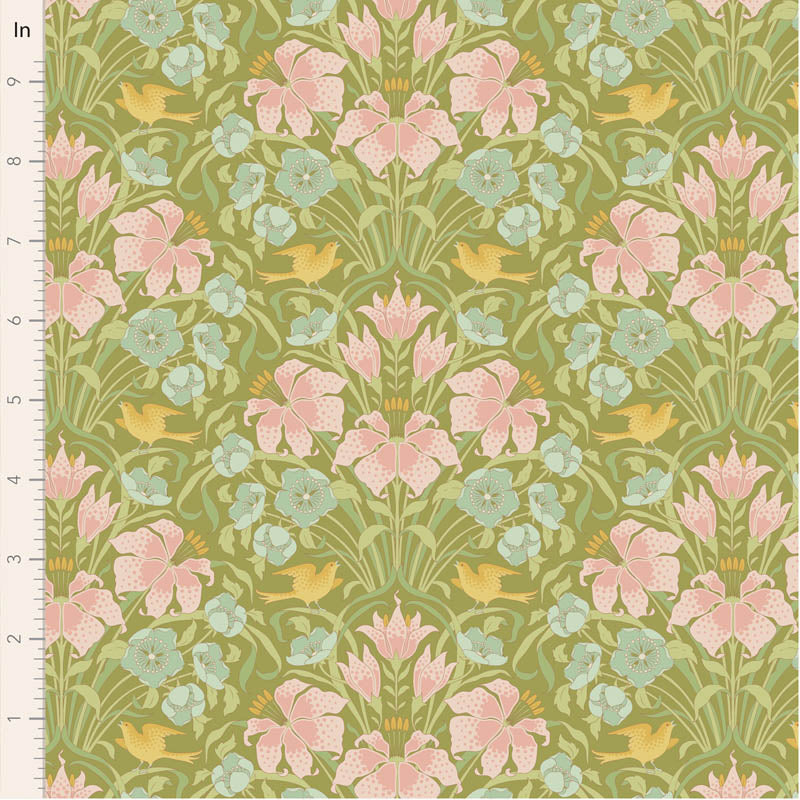 Songbird by the 1/4 Yard - Songbird Green