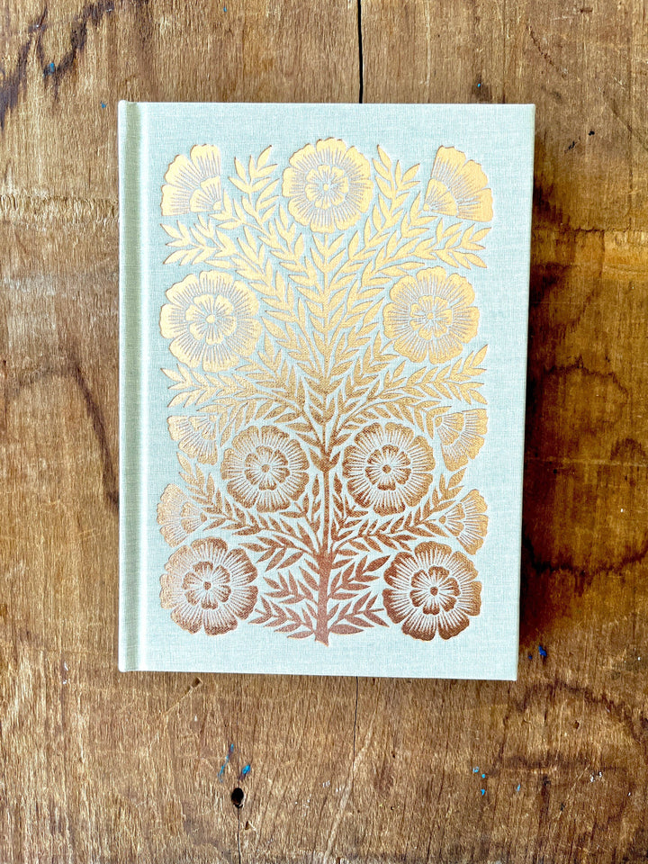 Foil Stamped Linen Journal: Muted Sage