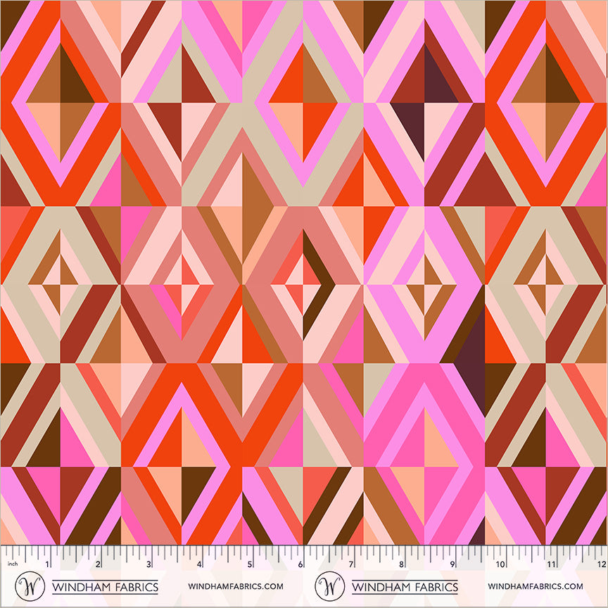 Happy Place by the 1/4 Yard - Diamonds Coral