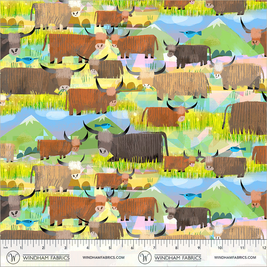 Animal Kingdom by the 1/4 Yard - Highland Cows