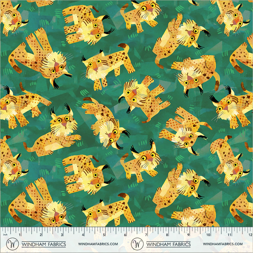 Animal Kingdom by the 1/4 Yard - Solitary Lynx