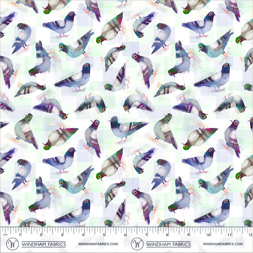 Animal Kingdom by the 1/4 Yard - Pigeon Pals White